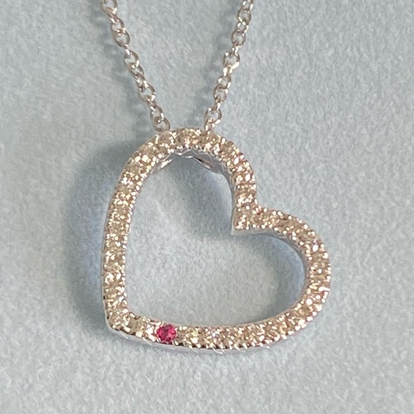 SOLD ON EBAY NEW KWIAT Solid 18kt White Gold Diamond/Ruby Heart Necklace SOLD - Picture 5 of 8